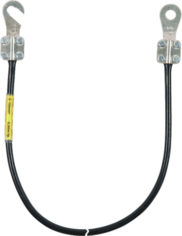 Заземляющий кабель с откр. наконечником M8/M10 и закр. наконечником М10 10мм² L=0,55м чёрный